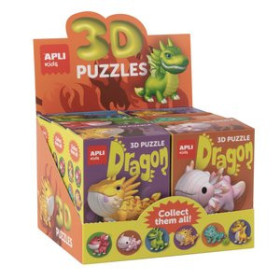Juegos educativos PUZLE EDUCATIVO APLI KIDS 3D DRAGONES SURTIDO EXPOSITOR de 6 (+6 años)