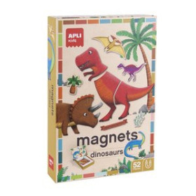 Juegos tradicionales magnéticos PUZLE EDUCATIVO MAGNETICO APLI KIDS FUN DINOS 52 PIEZAS