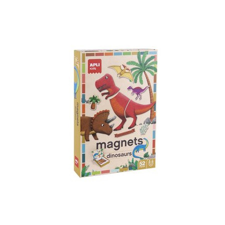 Juegos tradicionales magnéticos PUZLE EDUCATIVO MAGNETICO APLI KIDS FUN DINOS 52 PIEZAS