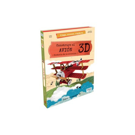 Juegos educativos PUZLE 3D Y LIBRO SASSI MANOLITO BOOKS CONSTRUYE EL AVION 3D 34 PIEZAS (+6 años)