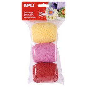 Rafia RAFIA APLI NATURAL 30 m COLORES CANDY BOLSA de 3