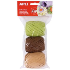Rafia RAFIA APLI NATURAL 30 m COLORES NATURE BOLSA de 3