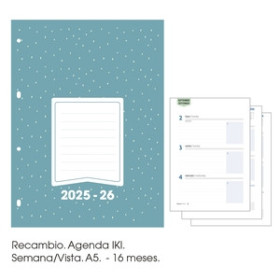 Recambios para agendas RECAMBIO AGENDA ANUAL (2025-26) SENFORT CATALAN 16 MESES IKI 155x210 S/V