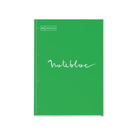 Recambio encolado 4 taladros RECAMBIO MIQUELRIUS EMOTIONS NOTEBOOK 1 A4 80h  90g RECICLADO ENCOLADO 4 TALADROS CUADRIC.5x5 VERDE