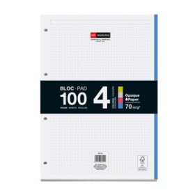 Recambio 4 taladros RECAMBIO MIQUELRIUS NOTEBOOK 4 A4 100h 70gr 4 TALADROS CUADRIC.5x5