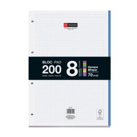 Recambio 4 taladros RECAMBIO MIQUELRIUS NOTEBOOK 8 A4 200h 70gr 4 TALADROS CUADRIC.5x5