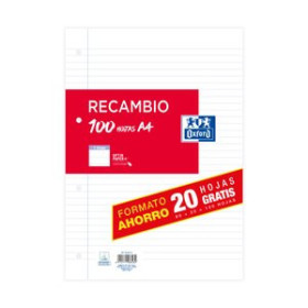 Recambio 4 taladros RECAMBIO OXFORD SCHOOL A4 100h (80+20)  4 TALADROS HORIZONTAL C/MARGEN