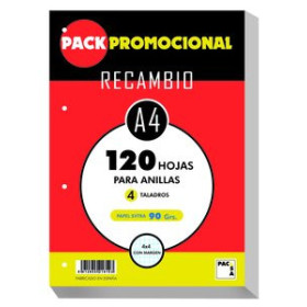Recambio 4 taladros RECAMBIO PACSA A4 120h 90g 4 TALADROS CUADRIC.4x4 C/MARGEN