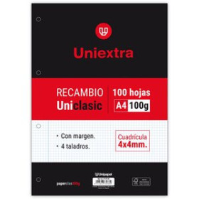 Recambio 4 taladros RECAMBIO UNIEXTRA UNICLASIC A4 100h 100gr  4 TALADROS CUAD.4x4 C/MARGEN