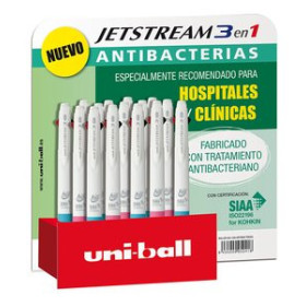 Rollers de tinta gel retráctiles ROLLER GEL RT. UNI-BALL JETSTREAM 3 ANTIBACTERIAS 0