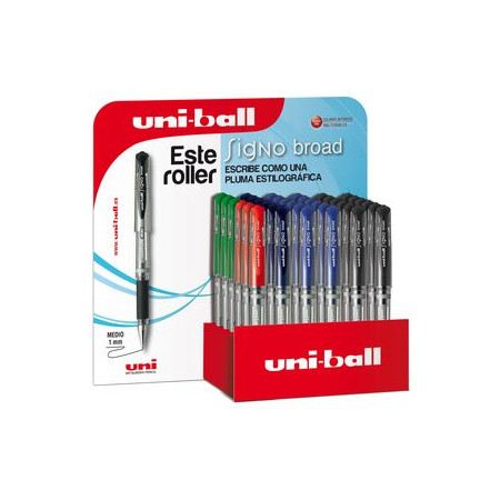 Rollers de tinta gel ROLLER UNI-BALL UM-153 SIGNO BROAD GEL BASICOS EXPOSITOR de 36
