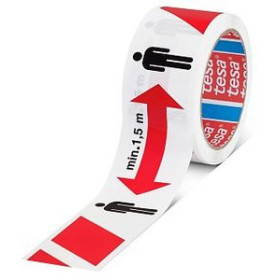 Señalización ROLLOS SEGURIDAD 50x50mm BICOLOR ROJO/BLANCO "MIN. 1