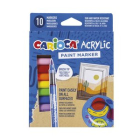 Rotuladores acrilicos ROTULADOR ACRILICO CARIOCA PAINT MARKER CAJA de 10
