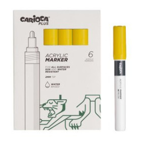 Rotuladores acrilicos ROTULADOR ACRILICO CARIOCA PLUS CAJA de 6 AMARILLO