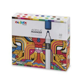 Rotuladores acrilicos ROTULADOR ACRILICO CARIOCA PLUS PREMIUM CAJA de 18