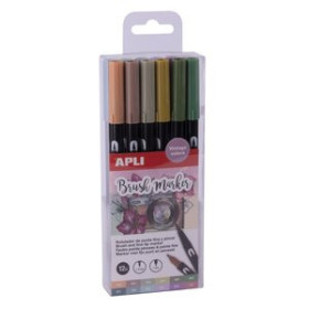 Rotuladores de colores ROTULADOR APLI DOBLE PUNTA ESTUCHE de 12 SURTIDOS (COLORES VINTAGE)