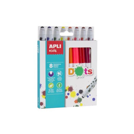 Rotuladores de colores ROTULADOR APLI DOTS   ESTUCHE de 8