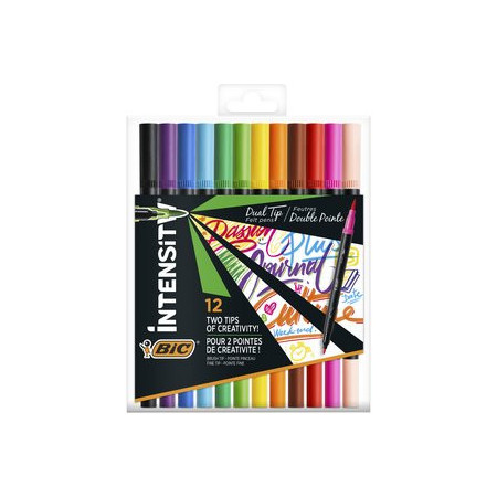 Rotuladores de colores ROTULADOR BIC DUAL BRUSH INTENSITY CAJA de 12