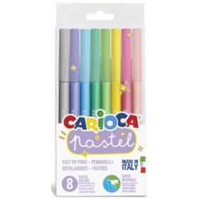 Rotuladores de colores ROTULADOR CARIOCA LAVABLE PASTEL CAJA PVC de 8