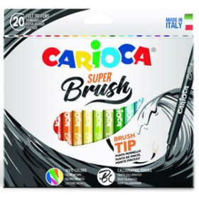 Rotuladores de colores ROTULADOR CARIOCA SUPER BRUSH (CALIGRAFIA) CAJA de 20