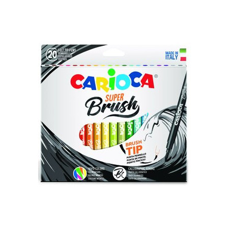 Rotuladores de colores ROTULADOR CARIOCA SUPER BRUSH (CALIGRAFIA) CAJA de 20