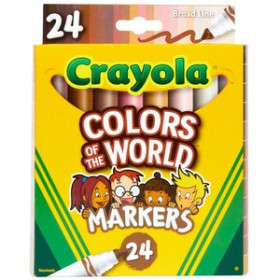 Rotuladores de colores ROTULADOR CRAYOLA LAVABLE COLOURS OF THE WORLD PUNTA MAXI CAJA de 24