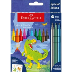 Rotuladores de colores ROTULADOR FABER-CASTELL DINOSAURIOS ESTUCHE de 10+3