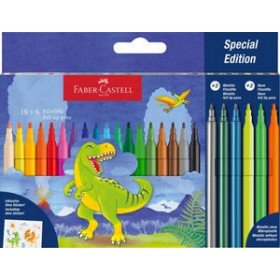 Rotuladores de colores ROTULADOR FABER-CASTELL DINOSAURIOS ESTUCHE de 18+6