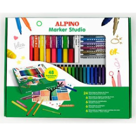 Rotuladores de colores ROTULADOR FIBRA ALPINO ESTUDIO MARKER SET de 48