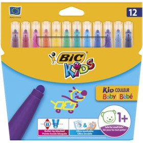 Rotuladores de colores ROTULADOR FIBRA BIC KID COULEUR BABY CAJA de 12