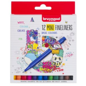 Rotuladores de fibra ROTULADOR FIBRA BRUYNZEEL MINI PUNTA FINA ESTUCHE de 12