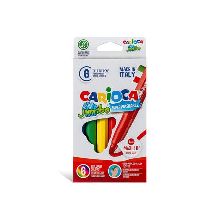 Rotuladores de colores ROTULADOR FIBRA CARIOCA JUMBO ESTUCHE de 6