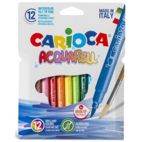 Rotuladores de colores ROTULADOR FIBRA CARIOCA LAVABLE ACQUARELL CAJA de 12