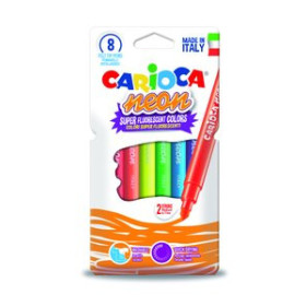 Rotuladores de colores ROTULADOR FIBRA CARIOCA LAVABLE NEON CAJA de 8