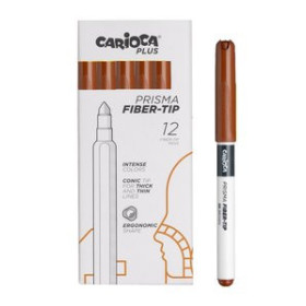 Rotuladores de colores ROTULADOR FIBRA CARIOCA PLUS CAJA de 12 MARRON