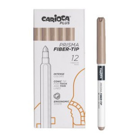 Rotuladores de colores ROTULADOR FIBRA CARIOCA PLUS CAJA de 12 MARRON CLARO