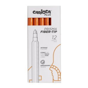 Rotuladores de colores ROTULADOR FIBRA CARIOCA PLUS CAJA de 12 NARANJA