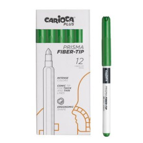 Rotuladores de colores ROTULADOR FIBRA CARIOCA PLUS CAJA de 12 VERDE MENTA