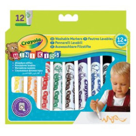 Rotuladores de colores ROTULADOR FIBRA CRAYOLA LAVABLE MINI KIDS CAJA de 12