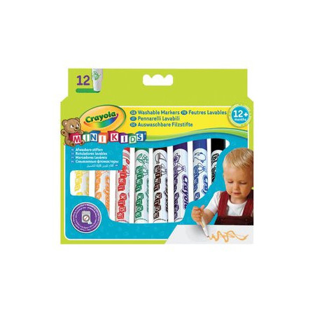 Rotuladores de colores ROTULADOR FIBRA CRAYOLA LAVABLE MINI KIDS CAJA de 12