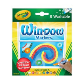 Rotuladores de colores ROTULADOR FIBRA CRAYOLA LAVABLE PARA VENTANA CAJA de 8