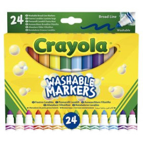Rotuladores de colores ROTULADOR FIBRA CRAYOLA SUPER LAVABLE PUNTA MAXI CAJA de 24