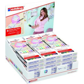 Rotuladores de fibra ROTULADOR FIBRA EDDING 1200  PASTEL ESTUCHE de 6 EXPOSITOR de 18