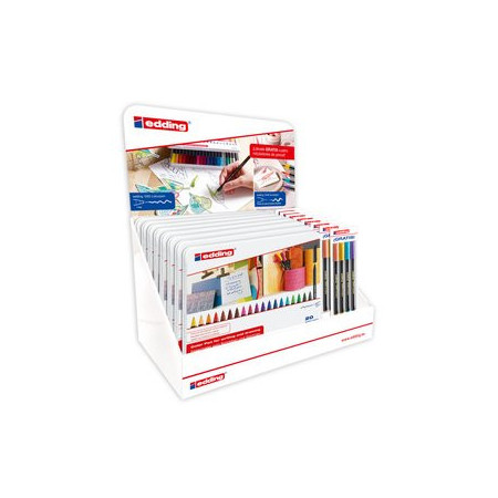 Rotuladores de colores ROTULADOR FIBRA EDDING 1200 CAJA de METAL de 20 EXPOSITOR DE 8