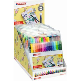 Rotuladores de colores ROTULADOR FIBRA EDDING 1200 METALICOS Y GLITTER EXPOSITOR de 15 PACKS