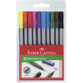 Rotuladores de colores ROTULADOR FIBRA FABER-CASTELL GRIP FINEPEN 1516 ESTUCHE de 10 COLORES