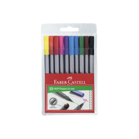 Rotuladores de colores ROTULADOR FIBRA FABER-CASTELL GRIP FINEPEN 1516 ESTUCHE de 10 COLORES