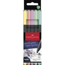 Rotuladores de colores ROTULADOR FIBRA FABER-CASTELL GRIP FINEPEN 1516 PACK de 5 COLORES PASTELES