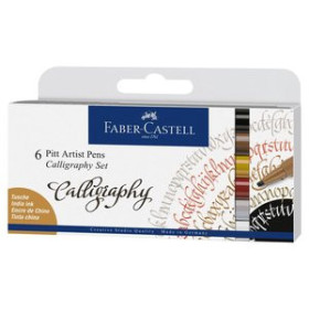 Rotuladores de fibra ROTULADOR FIBRA FABER-CASTELL PITT ARTIST PEN CALLIGRAPHY ESTUCHE DE 6 (blanco C