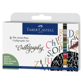Rotuladores de fibra ROTULADOR FIBRA FABER-CASTELL PITT ARTIST PEN CALLIGRAPHY ESTUCHE DE 8 (blanco C